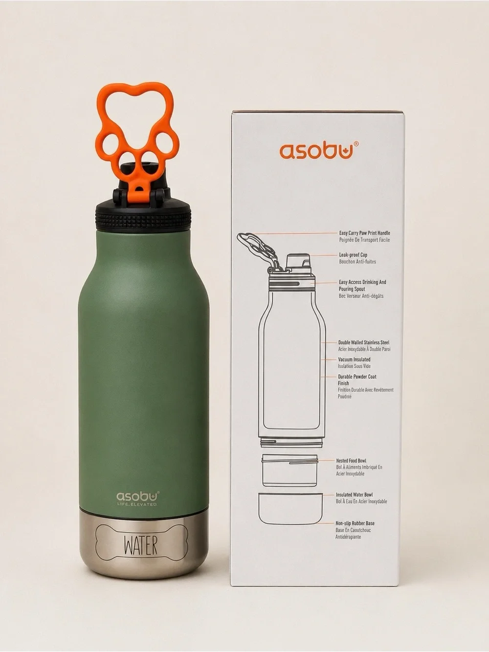 Asobu 3-in-1 Buddy Bottle with Orange Clip